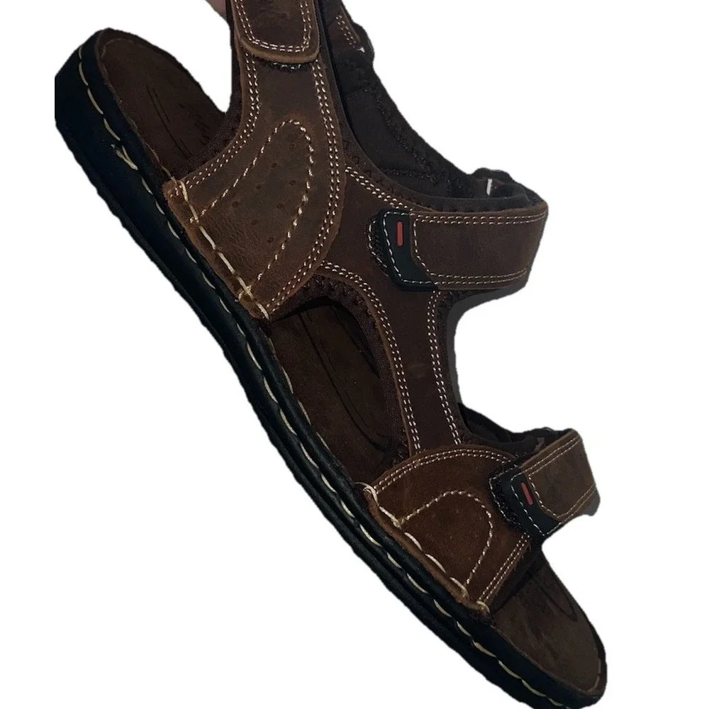 (B27/7)Holy Ark Men's Leather Comfortable Opentoe Outdoor Beach Sandals Size12